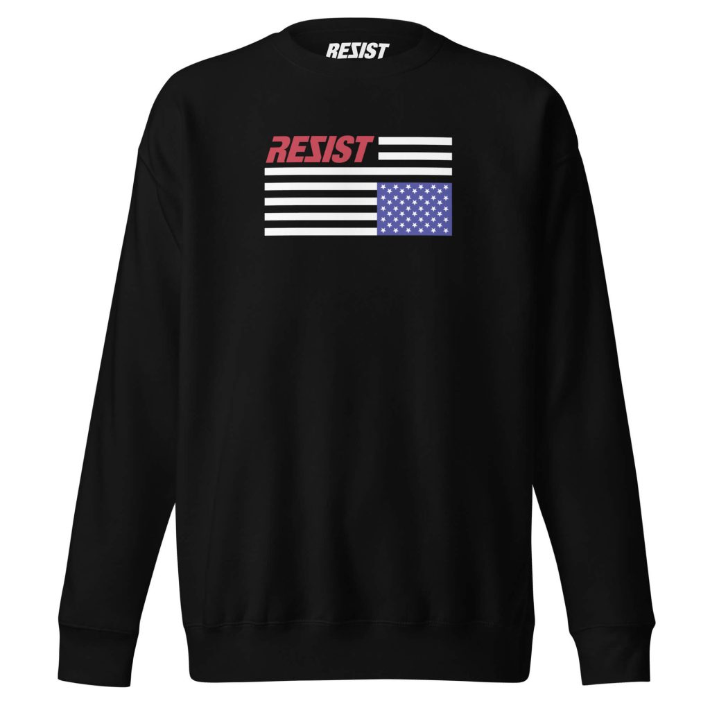 Distress Rezist Sweatshirt Front Black