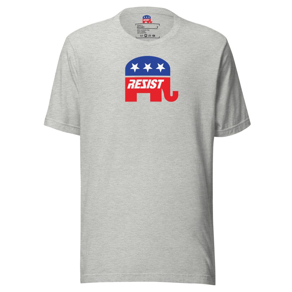 Rezist Republican T- Shirt Front Grey