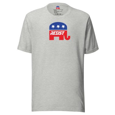 Rezist Republican T- Shirt Front Grey