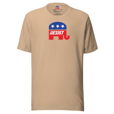Rezist Republican T- Shirt Front Tan